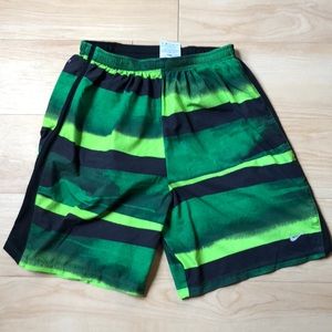 Nike Lined Running Shorts - Green and Black - Sz S